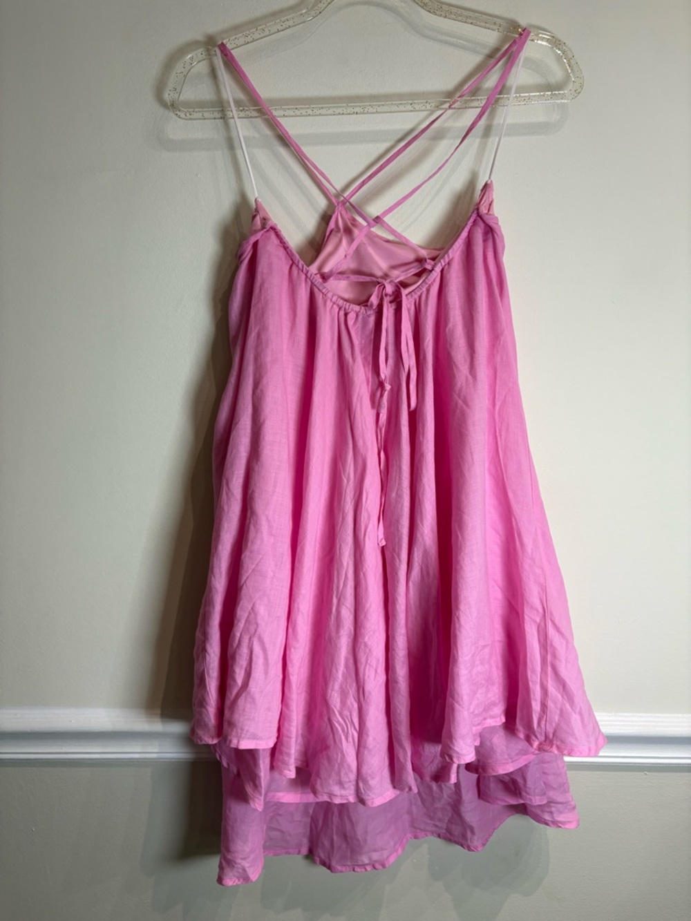 The Wolf Gang Lolana Ramie Mini Dress in Candy Pink Size Small - Picture 6 of 8